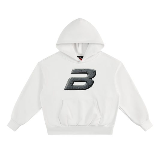 STONE LOGO HOODIE [WHITE]