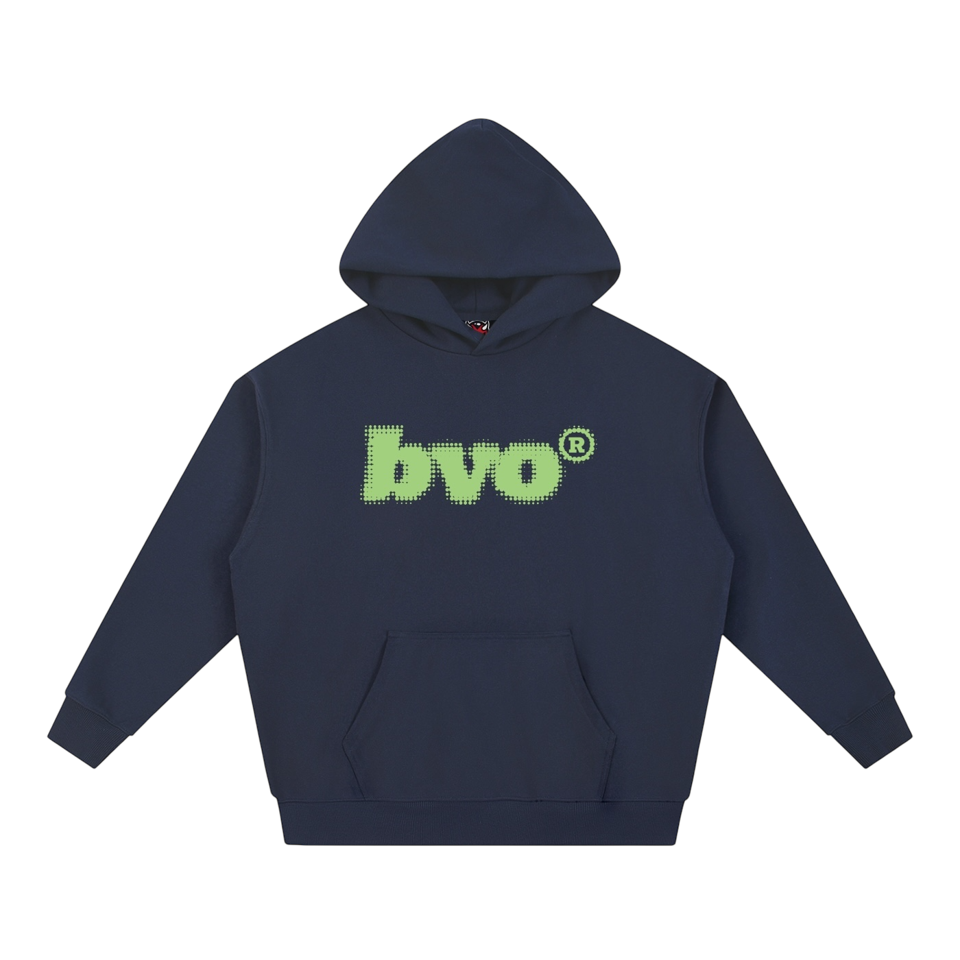 HALF-TONED GREEN LOGO HOODIE [NAVY BLUE]