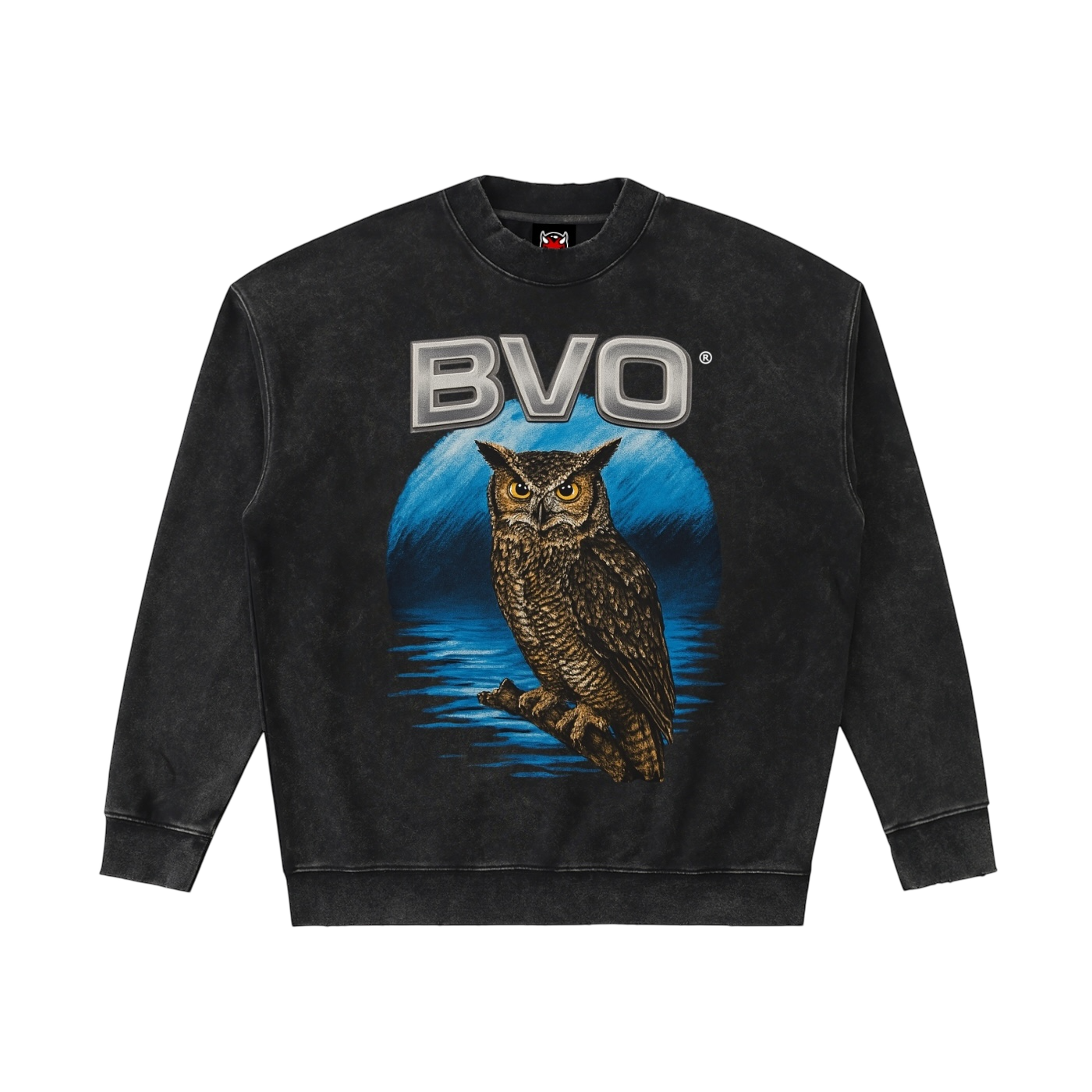 OWL VINTAGE WASH SWEATSHIRT [BLACK]