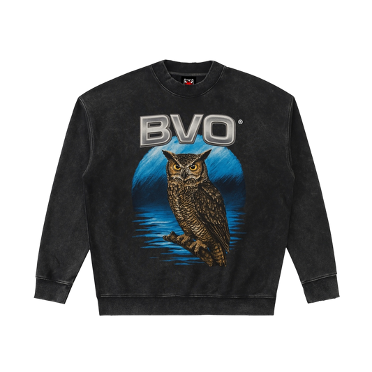 OWL VINTAGE WASH SWEATSHIRT [BLACK]