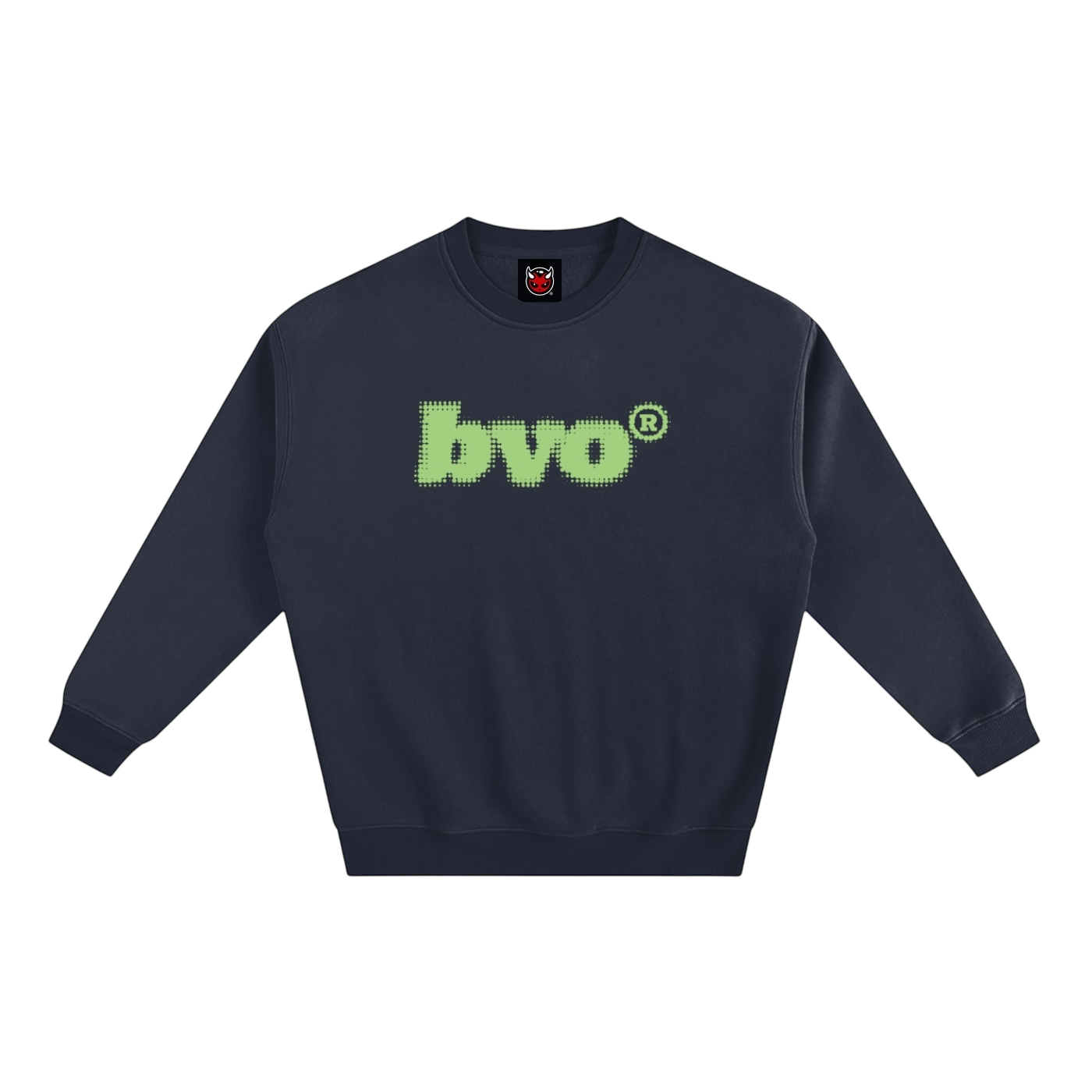 HALF-TONED GREEN LOGO SWEATSHIRT [NAVY BLUE]