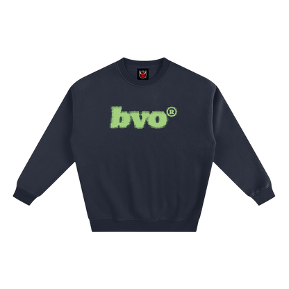 HALF-TONED GREEN LOGO SWEATSHIRT [NAVY BLUE]