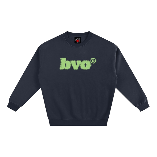 HALF-TONED GREEN LOGO SWEATSHIRT [NAVY BLUE]
