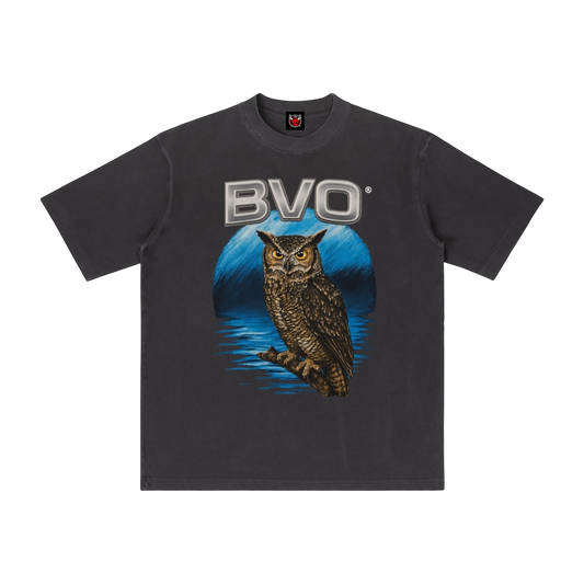 OWL VINTAGE WASH TEE [BLACK]