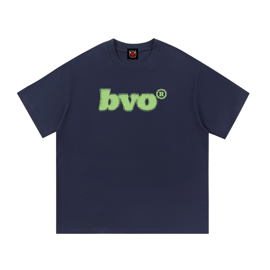 HALF-TONED GREEN LOGO TEE [NAVY BLUE]