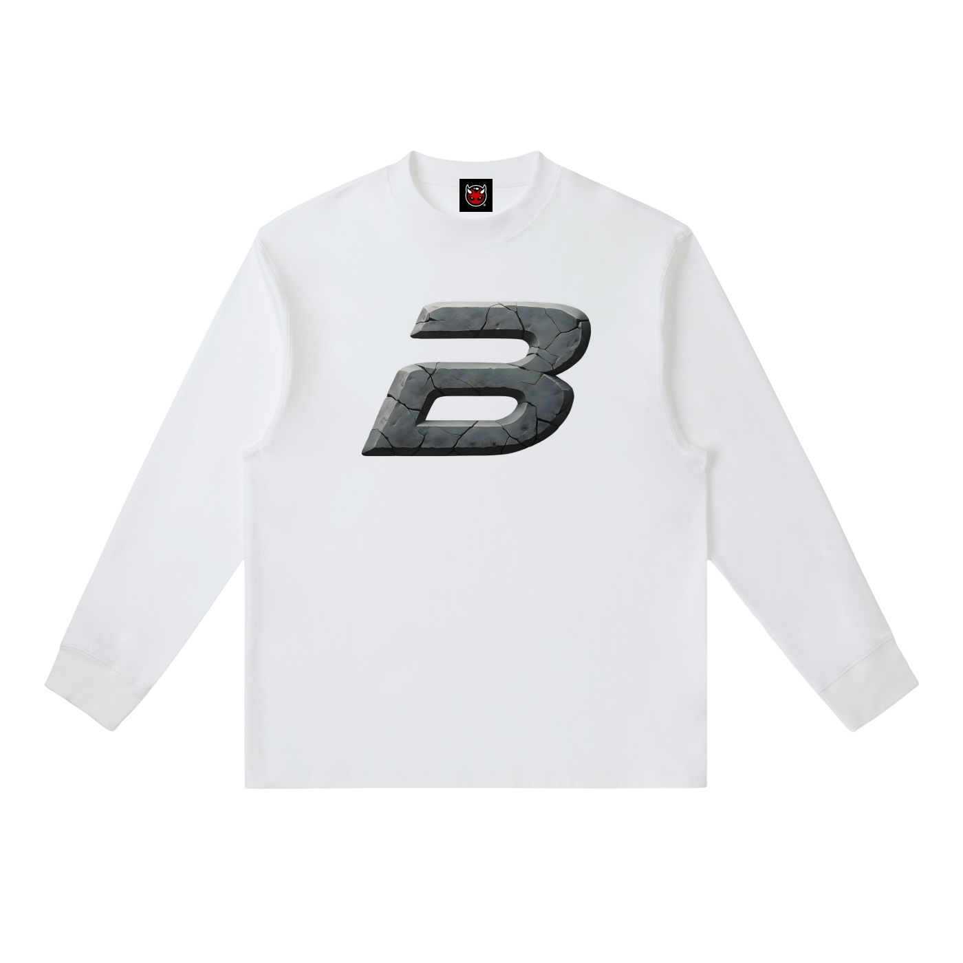 STONE LOGO LS TEE [WHITE]