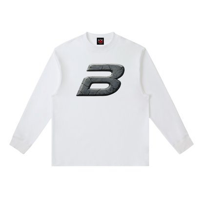 STONE LOGO LS TEE [WHITE]