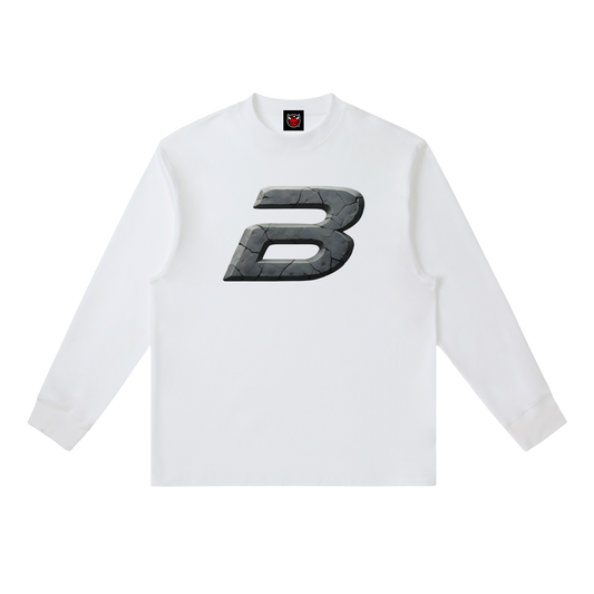STONE LOGO LS TEE [WHITE]