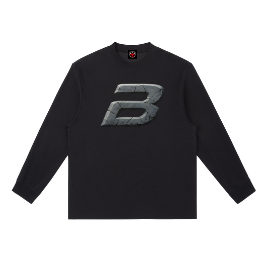 STONE LOGO LS TEE [BLACK]