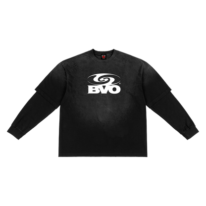 ANTI TWO-PIECE LS TEE [BLACK]