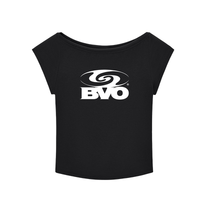 WMNS ANTI LOGO WIDE NECK BABY TEE [BLACK]