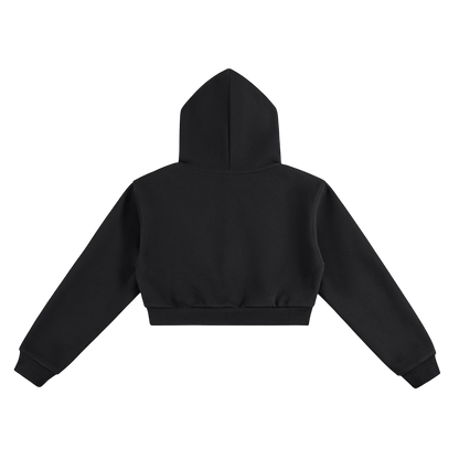 WMNS ICING LOGO CROP HOODIE [BLACK]