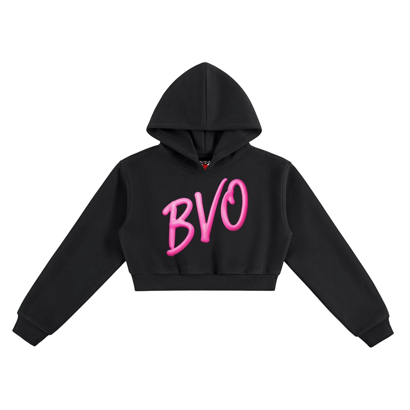 WMNS ICING LOGO CROP HOODIE [BLACK]