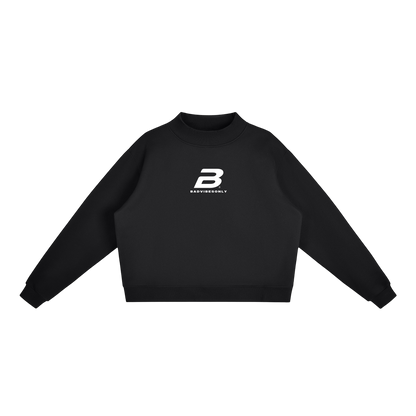 WMNS ESSENTIAL MOCK-NECK SWEATSHIRT [BLACK]