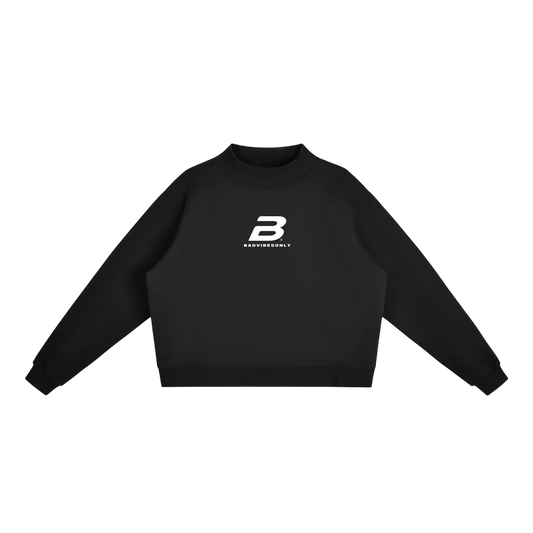 WMNS ESSENTIAL MOCK-NECK SWEATSHIRT [BLACK]