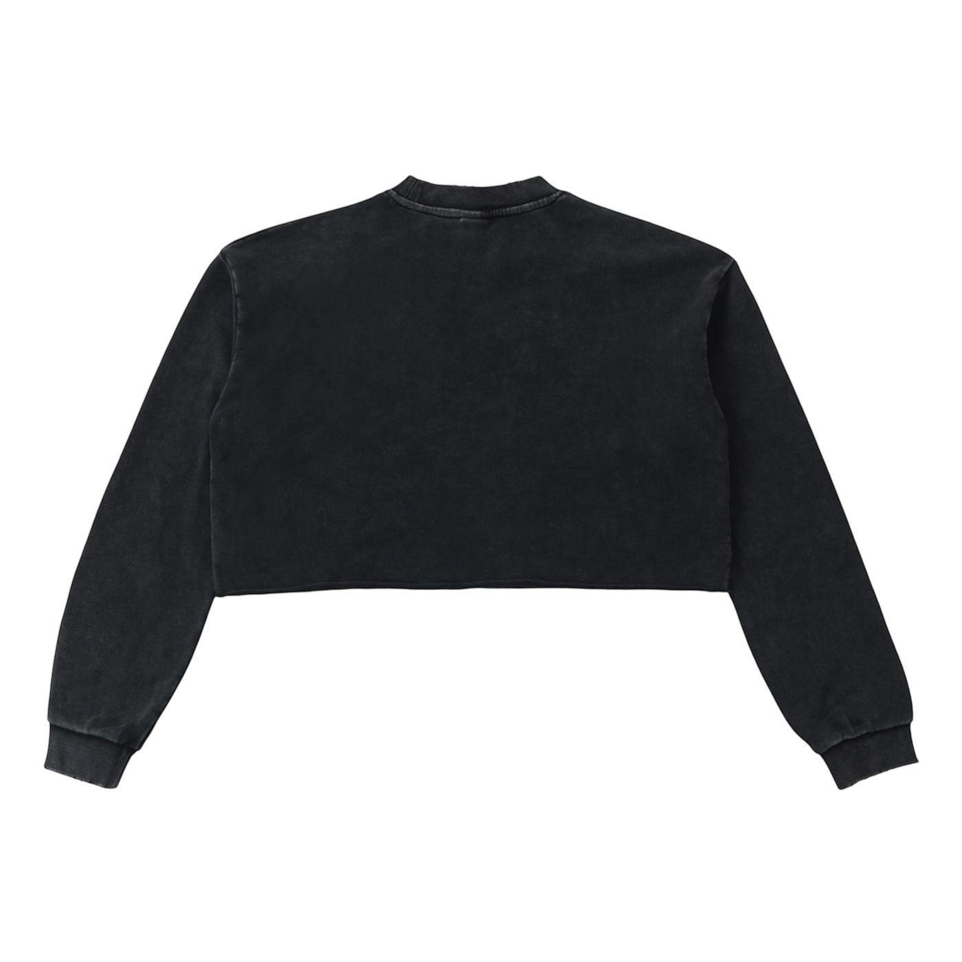 WMNS ANTI LOGO VINTAGE WASH CROP SWEATSHIRT [BLACK]