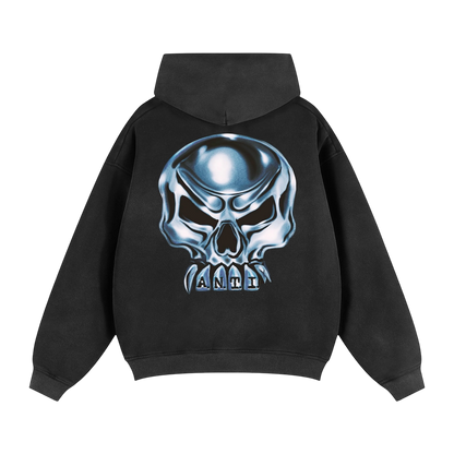 ANTI VINTAGE WASH ZIP HOODIE [BLACK]