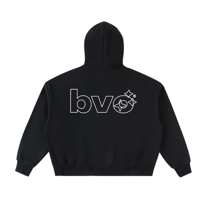 STAR LOGO FULL-ZIP HOODIE [BLACK]