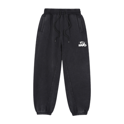 ANTI LOGO VINTAGE WASH SWEATPANTS [BLACK]