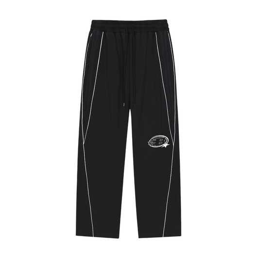 ALT STAPLE LOGO® REFLECTION STRIPED STRAIGHT-LEG SWEATPANTS [BLACK]